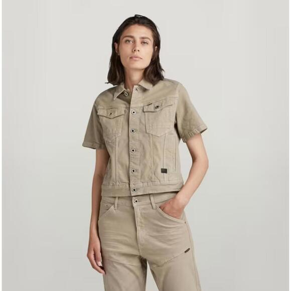 Jackets & Blazers - NWT G-Star RAW Arc Jacket Women’s Short Sleeve Stretch Canvas Beige - Size XS